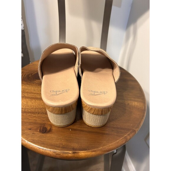 DANSKO Maci Open Toe Platform Mule Women’s 11 EU 42 Taupe Leather Block Heel - Picture 7 of 7